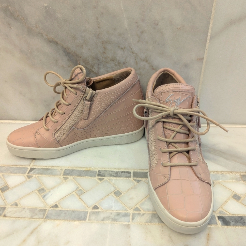 Giuseppe Zanotti blush wedge sneakers size 36